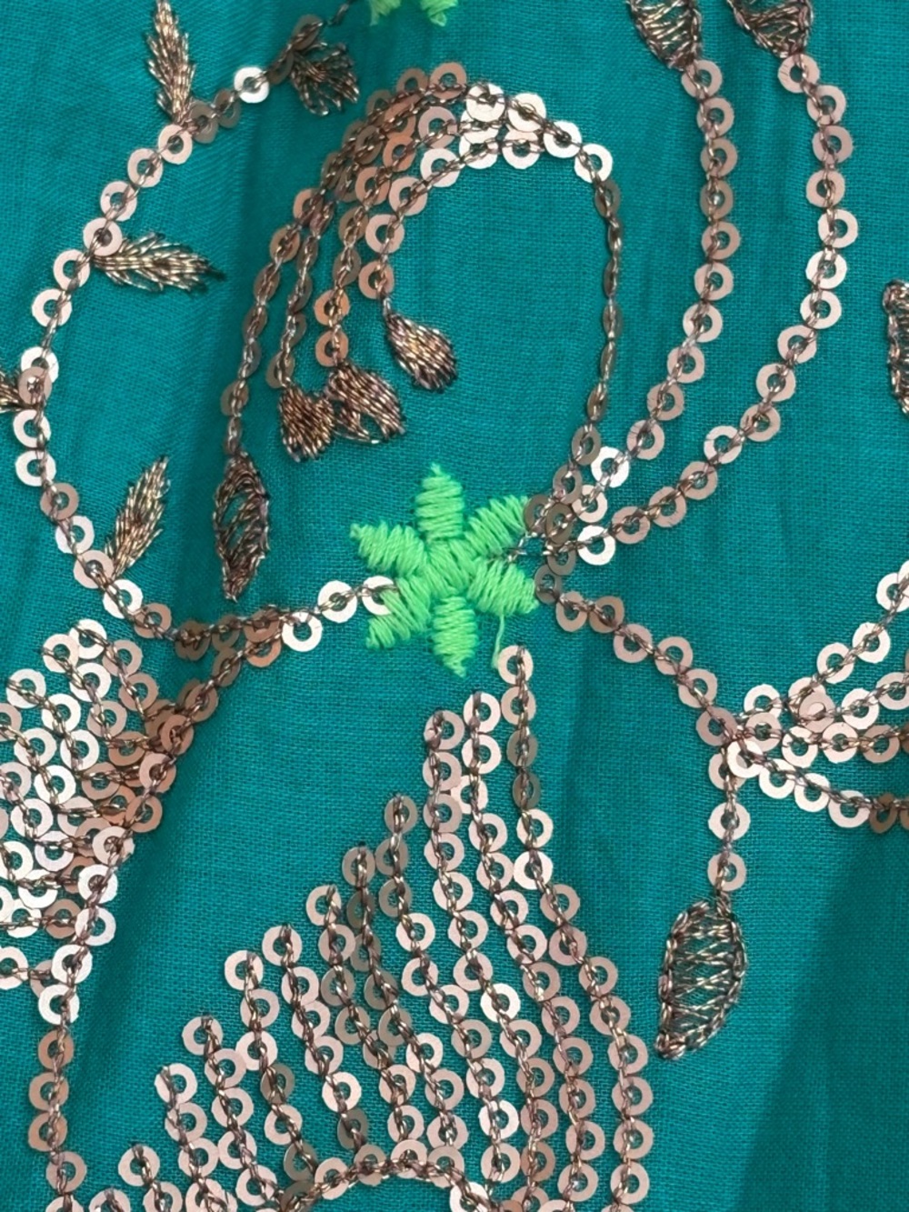 Oliphant Golden Rod Green Embroidered Maxi Dress - Picture 4 of 7